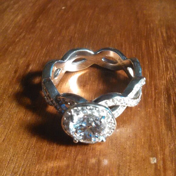 Simulated Diamond Sterling Silver Ring (Size 8) - Picture 5 of 14